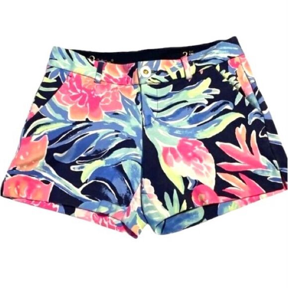 Lily Pulitzer Womens Multicolor Floral Print The Callahan Stretch Short Size 2 - Picture 1 of 5